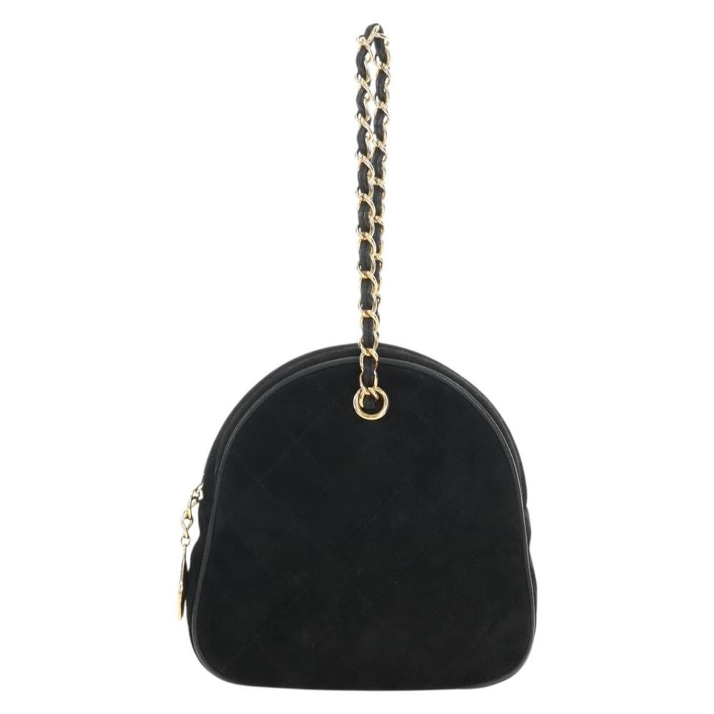 Chanel Matelasse Suede Chain Handbag Black